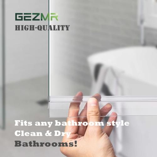 2-Pack Frameless Shower Door Bottom Seal (1/4'' X 39'') Clear Glass Shower Door Sweep Strip can Covers up to 23mm Gap - Stop Leaks