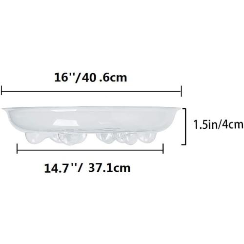 Idyllize 5 Pieces of 16 inch Clear Thick Plastic Heavy Duty Sturdy Plant Saucer Drip Trays for pots (16'')