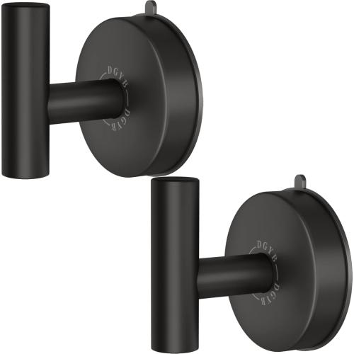DGYB Large Suction Cup Hooks for Shower Set of 2 Black Towel Hooks for Bathrooms Stainless Steel Suction Hooks for Inside Shower 15 Lb Removable Wall Hook for Hanging Heavy Duty