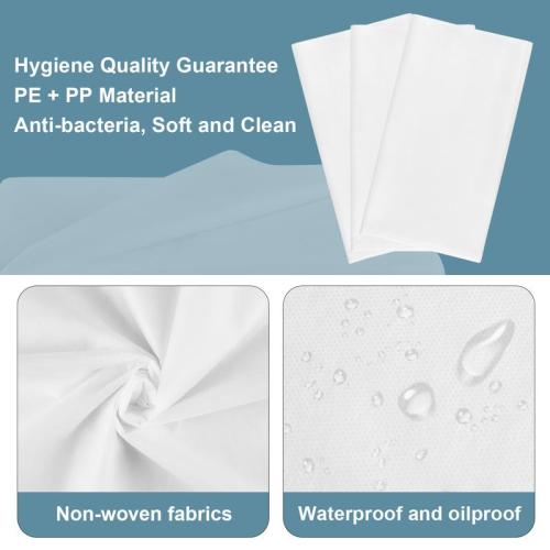 Disposable Massage Table Sheets 100PCS -Massage Bed Cover - Non-Woven Fabric Oil-Waterproof,Comfortable, Thick and Durable, Soft, Latex-free, Disposable Waterproof Sheets 31.5 x 74.9(White)