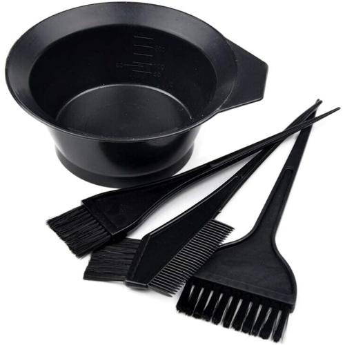 Hair Dye Color Brush and Bowl Set, Black