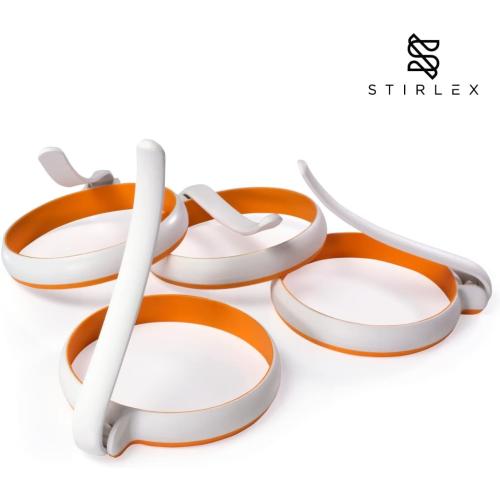 4-inch Silicone Fried Egg Rings Set, 4-pack, Round Mold for Pancakes, Breakfast Sandwich, Nonstick