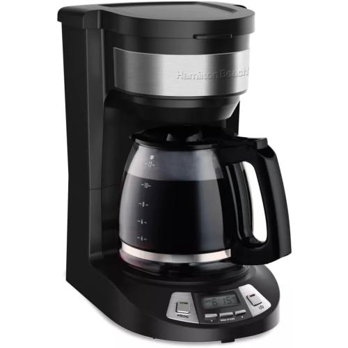 Hamilton-Beach Size  12 Cup Programmable Coffee Maker, Drip Coffee Machine with Glass Coffee Pot, Automatic Shut Off, Kitchen Appliances for Home and Kitchen, Black (46290)