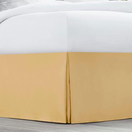 Nestl Gold Bed Skirt Cal King Size - Cal King Bed Skirt 14 Inch Drop - Brushed Microfiber Bed Skirts - Hotel Quality Pleated Bed Skirt - Shrinkage & Fade Resistant