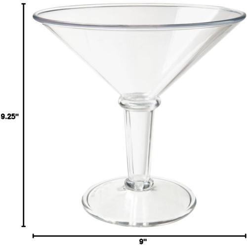 48oz G.E.T. Shatterproof Plastic Jumbo Martini Cocktail Glass, BPA Free, 48 Ounce, Clear