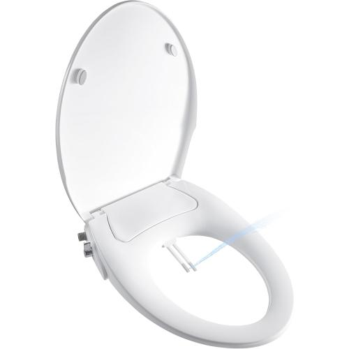 Bidet Seat for Elongated Toilet Seat Non-Electric Soft Close with Quick Release Hinges for Easy Clean Dual Nozzle Front and Rear Wash(PG303A-HPN-AZ)