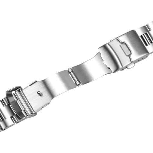 Juntan Stainless Steel Curved Solid End Tapered Watch Band, 18mm 20mm 21mm 22mm Watch Bands Metal Watch Strap Bracelet Deployment Double FlipLock Buckle Silver Black Silver Gold