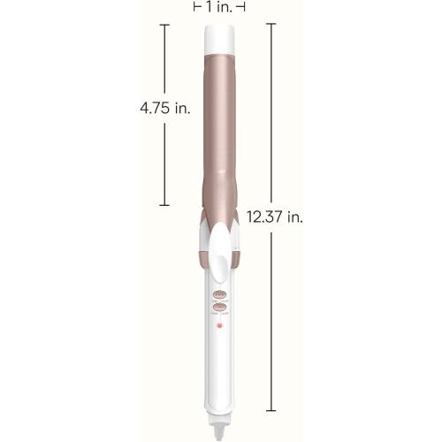 Conair Double Ceramic 1-Inch Curling Iron, 1-Inch Barrel Creates Classic Curls, Hair Curler for Use on Short, Medium, & Long Hair, White/Rose Gold