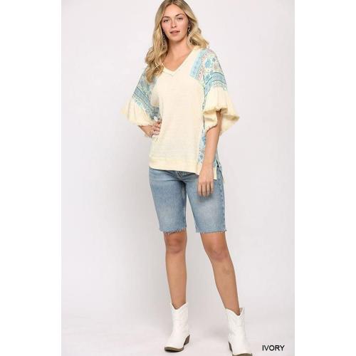 Size Large Womens V Neck Bell Sleeve Asymmetrical High Low Tops Casual Chiffon V Neck 3/4 Sleeve Blouse Flowy Tops