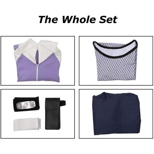 Size Large Color White and Purple And Black pants Aroinad Hyūga Hinata Cosplay Costume Hoodie for Halloween, Christmas, Anime Party, Exhibition