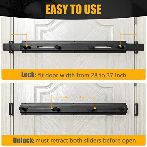 Sihnman Door Bar Lock - Patented Door Barricade Security Bar - Home Safety Improvement, Door Reinforcement, Childproof, Break-in Prevention - Premium Grade Steel Door Mount for 26''-37'' Wide Doors