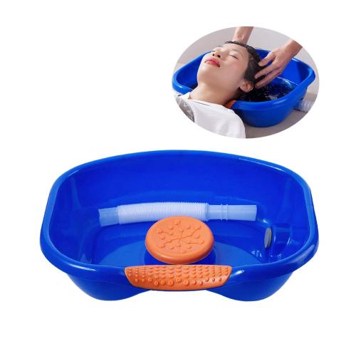 BLUE ANS ORANGE Bedside Shampoo Basin, Portable Hair Washing Basin with Head Cushion and Retractable Hose - (18.72x13.65 inch),Freestanding - Sink,for Handicapped, Bedridden, Kids,Hair Cuts and Coloring
