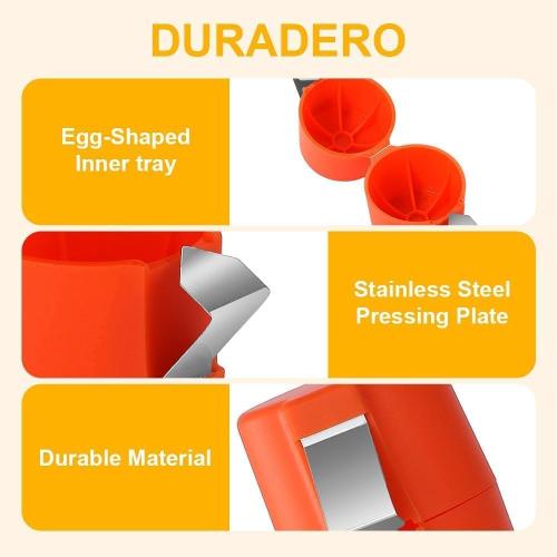 2Pcs Egg Shell Opener, 2025 New Egg Cracker Tool for Raw Eggs, Hard Boiled Egg Peeler Egg Cube Egg Separator Handheld, Stainless Steel Eggshell Breaker Egg Shell Cutter Kitchen Gadgets（Orange Yellow）