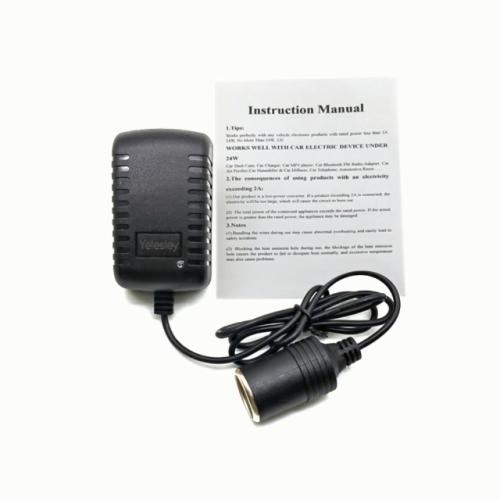 AC to DC Converter 2A 24W Car Cigarette Lighter Socket 110-240V to 12V AC/DC Power Adapter Black