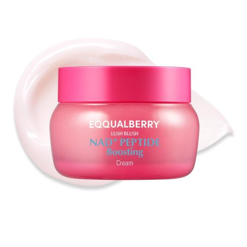 EQQUALBERRY NAD  Peptide Boosting Cream – NAD  5% & 13 Peptides Anti-Aging Korean Skincare Face & Body Cream | Firming & Lifting Pink Neck Cream for Sagging Skin (1.69 fl.oz / 50ml)