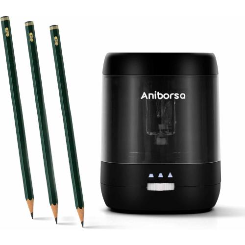 Electric Pencil Sharpener, USB & Battery Operated, Black
