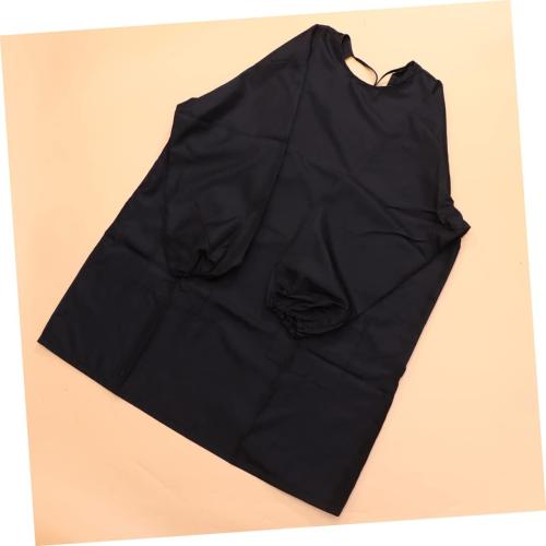 2 PACK...Professional Long Sleeve Barber Apron Black Protective for Hairdressers and Stylists Featuring Convenient Pockets for Tools for Barbershop and Home Use