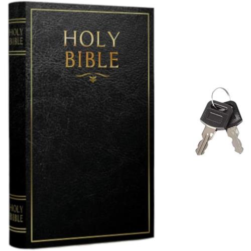 Fake Book Box - Small Safe Box with Key Lock - Hidden Safe in Plain Sight - Diversion Safes - Secret Safes (Bible) (X-Large)