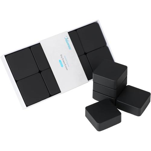 Ddaowanx Dry Erase Erasers, 2x2,Soft Grip Magnetic Mini Eraser for Refrigerator Whiteboard,Classroom Teacher Supplies(8 Pack/Black)