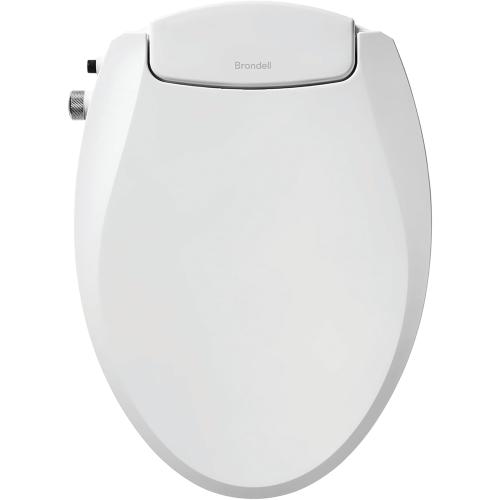 White S101 Brondell Bidet Toilet Seat Non-Electric Swash Ecoseat, Fits Toilets, White - Dual Nozzle System, Ambient Water Temperature - Bidet with Easy Installation