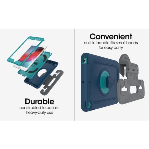 OtterBox Made for Kids Case for iPad 7th, 8th & 9th Gen (10.2 Display - 2019, 2020 & 2021 Version) with Kickstand & Car Headrest Mount Holder - (Empowered Pink)