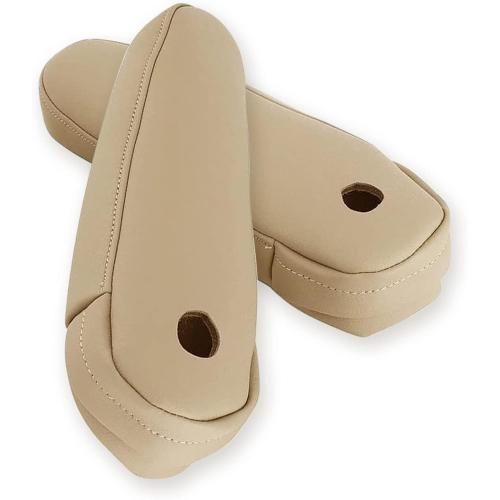 FZJDSD 2 pcs Beige Leather Seat Armrest Cover Compatible with Lexus RX300 RX330 RX350 2003 2004 2005 2006 2007 2008 2009 with Zippered Design