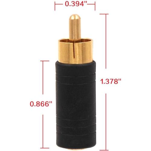 VCE Gold Plated 3.5mm Female Mono Jack to RCA Male Adapter, 2-Pack