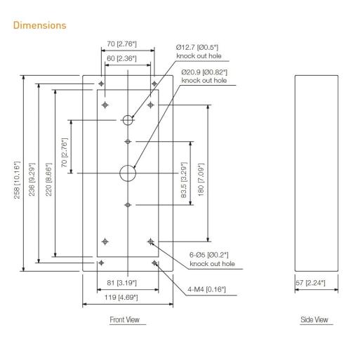 TOA Electronics YC-841 Outdoor Surface-Mount Back-Box; for N-8033MS Flush-Mount Master Station; Durable Steel Construction; Wall Installation; Includes Mounting Screws