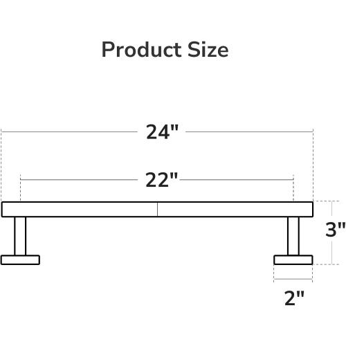 USHOWER Matte Black Towel Bar, 22-Inch Towel Racks for Bathroom