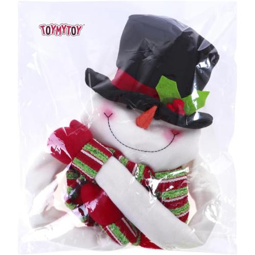 SAFIGLE Snowman Christmas Tree Topper 36 Inch Plush Snowman Head with Knitted Scarf Soft Cotton Padding Holiday Tree Decoration for Winter Home Party