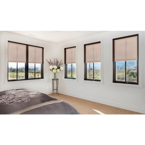 Color Natural Redi Shade No Tools Easy Lift Trim-at-Home Cordless Pleated Light Filtering Fabric Shade Natural