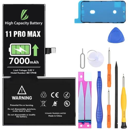 LL TRADER Battery for iPhone 11 Pro Max 7000 mAh High Capacity Replacement Battery for iPhone 11 Pro Max, (A2161、A2220、A2218) with Full Set Repair Tool Kit