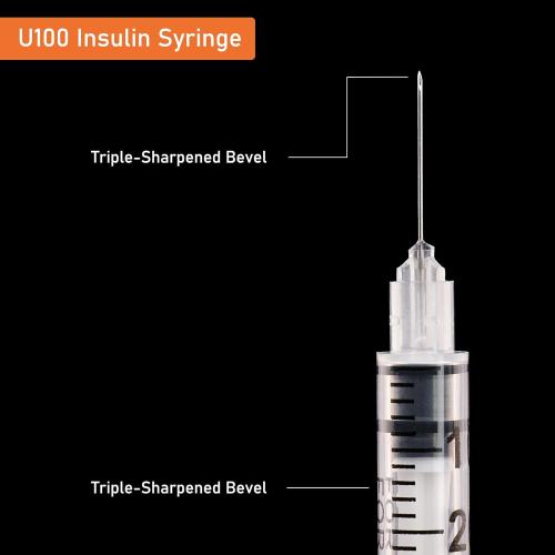 1ml/cc 29G Syringe 1/2 (12.7mm) Needle, Disposable Individual Package Pack of 100