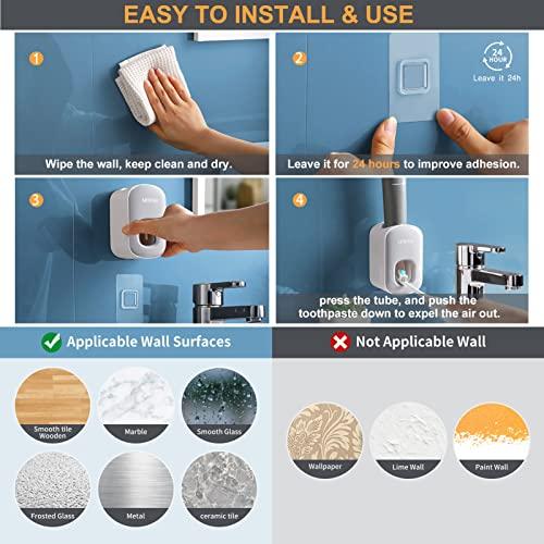 MOPMS Automatic Toothpaste Dispenser Wall Mounted for Kids and Adult 1Pcs