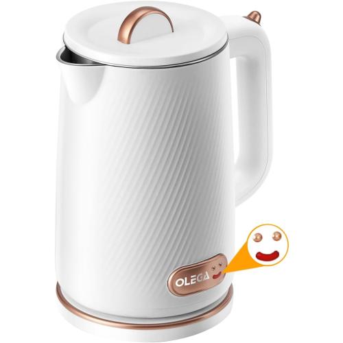 OLEGA Electric Kettle - 1500W Electric Tea Kettle 1.8L Stainless Steel Inner Electric Kettles for Boiling Water Auto Shut Off Boil-Dry Protection Electric Water Kettle for Coffee Tea