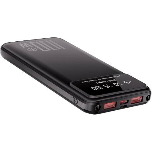 DJKK Portable Charger Power Bank 26800mAh 22.5W Fast Charging Slim External Battery Pack, LCD Display PowerBank with 2 USB 22.5W MAX & USB C 18W in/Out Compatible with All Smart Phones (Black)