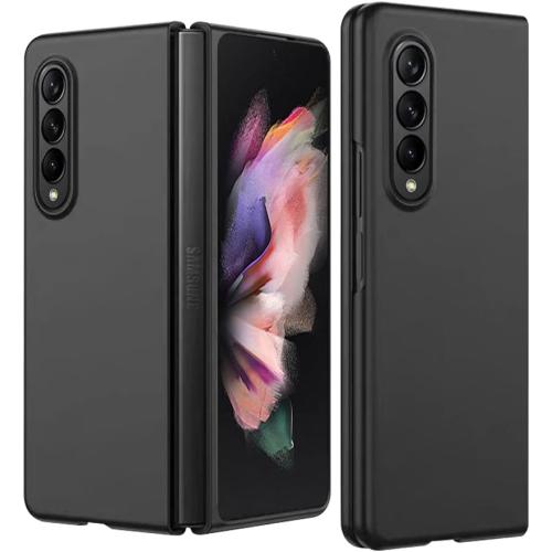 Case for Samsung Galaxy Z Fold 4, Ultra-Thin Full Body Protective Cover with Built-in Screen Protector, Hard PC Anti-Scratch Shockproof Phone Case, Black