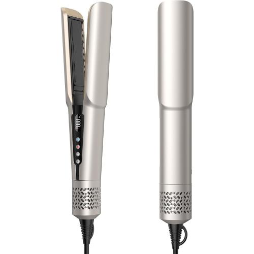 Hair Straightener - 2 in 1 Wet to Dry Hair Dryer and Straightener with High-Speed Airflow   Rapid Heat-Up   Customizable Temperature   LCD Display & Auto Shut-Off   No Heat Damage (Pure Gold)