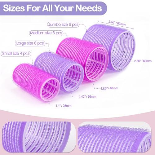 33 Piece Hair Rollers set, Self Grip Hair Rollers for Long Medium Short Hair, ELASO Large Medium Hair Curler （22 Rollers   10 Stainless steel Clip  1 Storage Bag）