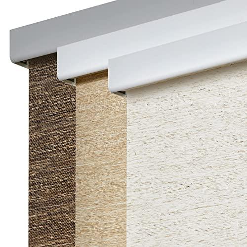 Persilux Cordless Shades for Windows, Light Filtering Roller Blinds for Windows (Cream 33 W x 72 H) Natural Woven Fabric Free-Stop Thermal Insulation Privacy Roller Window Blinds for Windows, Home