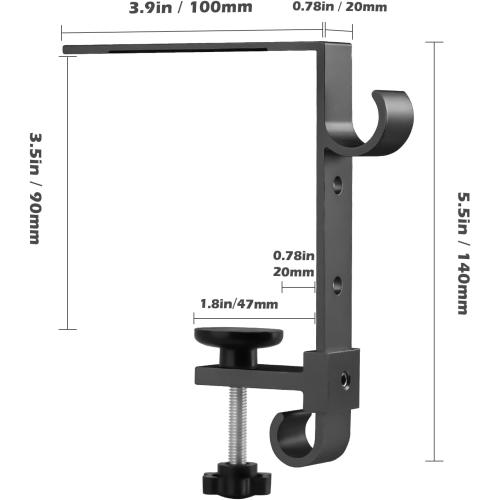 Stocking Hangers for Mantel,4 Pcs 2 in 1 Adjustable Fireplace Christmas Stocking Holder,No-Drill, Easy to Install Garland Hanger for Christmas Decorations,Fits 0.1”-3.5”Mantles(Black, 4)
