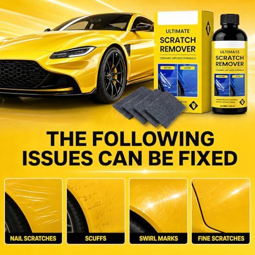 2Set Nanopolix Car Scratch Remover,Nanopolix Scratch Remover,Quick Fix Removal Paste for Deep Scratches,Car Scratchs Repair Paste Deep Scratch,All Paint Colors Polishing Kit (10*Nano Cloth 2*Sponge)