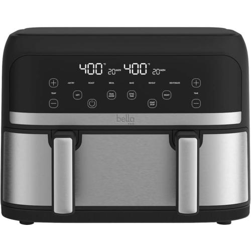 Bella Pro 4-qt. TriZone Touchscreen Air Fryer with Dual Flex Basket, Stainless Steel