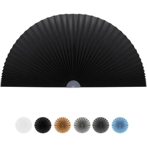 Arch Window Shade Half Circle Arched Stick on Cut to Size Half Moon Blinds | Non-Woven, Light Filtering, Radius 24 inch, Semi Circle, Half Round, Temporary Covering, Pleated Paper Blinds for Front Door