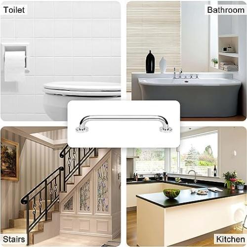 supregear Grab Bars for Bathtubs and Showers, Anti Slip Bathroom Grab Bars for Seniors, 304 Stainless Steel Safety Shower Handle, Toilet Handicap Elderly Assist Bathroom Wall Handle, 28 inch