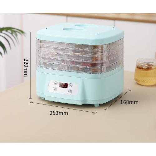 Blue Stainless Steel Food Dehydrator Machine | 360 Airflow, 6 Trays, Digital Timer & Temperature Control - Electric Food Preserver for Fruits, Veggies, Meats & Dog Treats