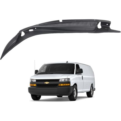 MUCO Front Windshield Cowl Cover Panel 25826329 Left Driver Side Compatible with Chevy Express/GMC Savana 1500 2500 3500 Van 1996-2006 2007 2008 2009 2010 2011 2012-2020 Gloss Black