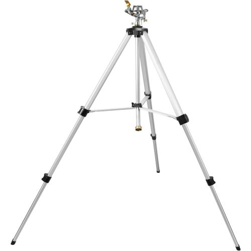 STYDDI Heavy Duty Impact Sprinkler on Tripod Base, Extra Tall Metal Pulsating Telescoping Tripod Sprinkler for Large Area, Yard, Lawn, Garden, Waters up to 90 Ft. Diameter, Legs Extends Up to 50-inch