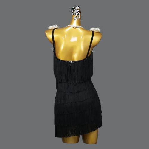 Size M...Fringe Latin Dance Dresses for Women Fringe Salsa Dance Outfit Ballroom Competition Dancewear Competition Performance