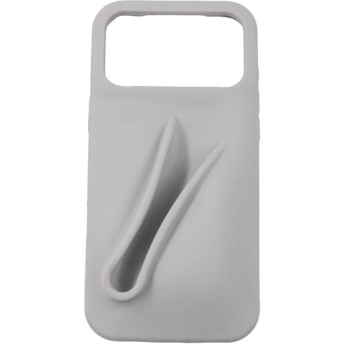 Soft Touch Silicone Lip Gloss Phone Case for iPhone 17 Pro Max, Minimalist Matte Design, Shockproof & Anti-Fingerprint Cover (Gray)